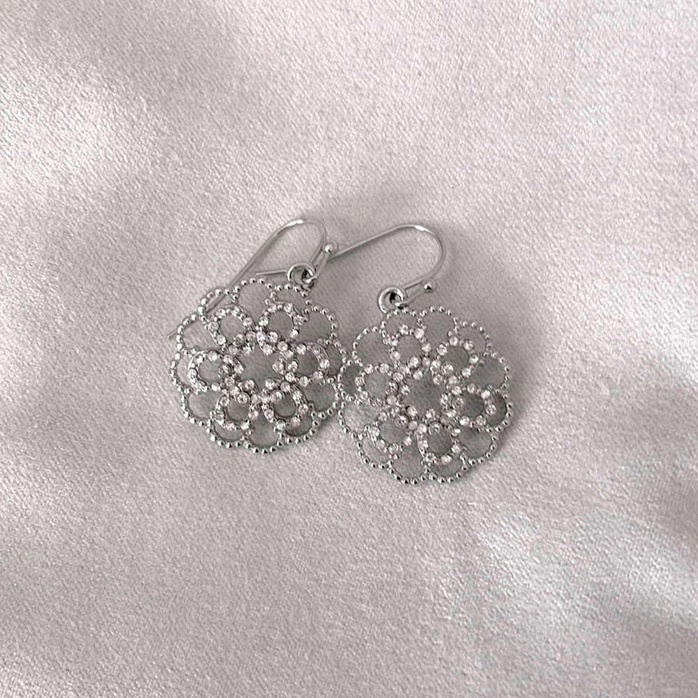Silver and cubic zirconia earrings
